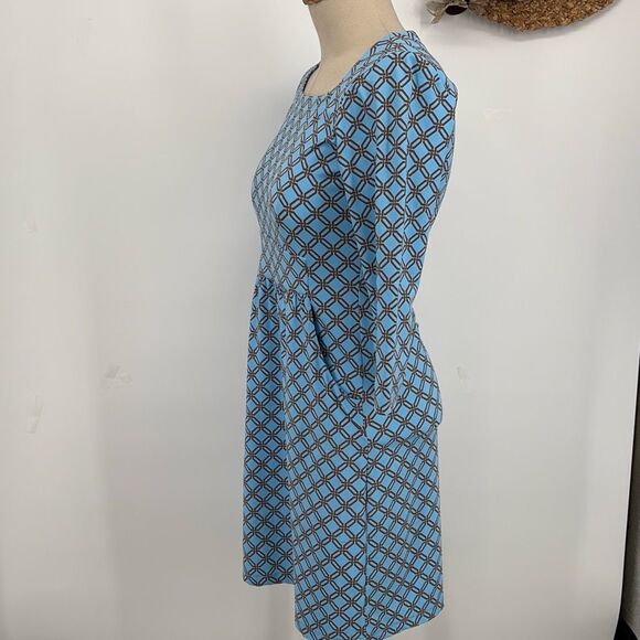 J.McLaughlin Catalina Cloth Square‎ Neck MIDI Pullover Dress Pockets Blue XS - Picture 2 of 13